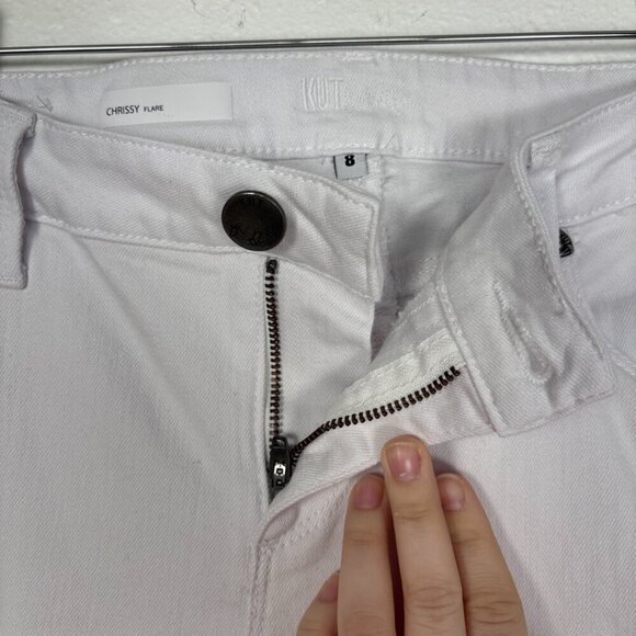 Kut from the Kloth CHRISSY White Minimalist Bohemian Flare Pants Size: 8 - Picture 7 of 13